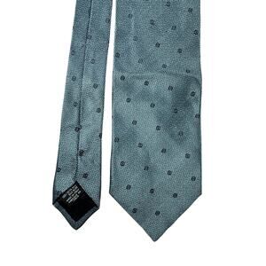 Vtg Giorgio Armani Cravatte Mens 100% Silk Neck Tie Italy Blue Grey Geometric